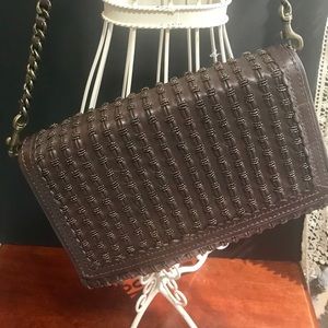 Isabella Fiore Leather Beaded Cross Body Purse